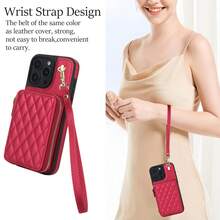 兼容 iPhone 16/15/14/13/12/11 系列手机壳钱包、斜挎拉链带 RFID 屏蔽卡槽支架、挂绳和手提带翻盖皮革保护套适用于 iPhone 适合圣诞节、生日、新年礼物、冬季、送给家人、朋友、生日、女朋友、男朋友的礼物