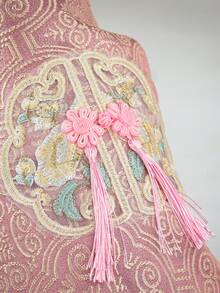 1 chiếc Áo khoác thú cưng tua rua phong cách Trung Hoa mới bằng Polyester, thích hợp cho chó nhỏ như gấu bông, mặc ngoài trời và trong nhà (không thích hợp cho chó lớn) - Màu Hồng baby - Xem 8
