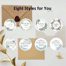 100 PCS Custom Multiple Use Round Stickers, Printed Favor Stickers, Personalized Stickers For Wedding Party, Anniversary - Pattern 1 - View 2