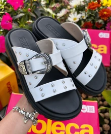 Original New Collection Launch Moleca Black Buckle Sandals PROMOTION 5504.103 - 黑白扣 Papete Moleca - 查看 4