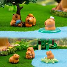 Mini Resin Capybara Động Vật Nhỏ Hình Tượng Thu Nhỏ Cho DIY Vườn Búp Bê Động Vật Phụ Kiện Cảnh Quan Vi Mô Trang Trí Tiệc Bể Cá - nhiều màu - Xem 11