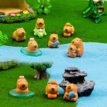 Mini Resin Capybara Động Vật Nhỏ Hình Tượng Thu Nhỏ Cho DIY Vườn Búp Bê Động Vật Phụ Kiện Cảnh Quan Vi Mô Trang Trí Tiệc Bể Cá - nhiều màu - Xem 10