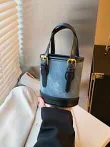 Mini Dual-Strap Bucket Bag, Crossbody Bag, Handbag, Mini Makeup Bucket, Storage Bag. Super Mini Bag, Mainly Used For Hanging Decorations, Relatively Small Capacity - A - View 4