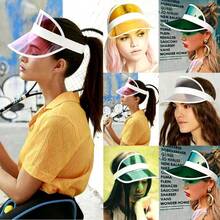 Kit 2 Transparent Visor Anitta Summer Pool Beach Running Sun Protection - Màu vàng - Xem 3