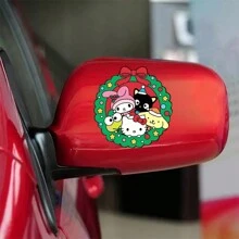 Sanrio 1 Pc Sanrio Bênçãos de Natal de Todos os Membros Adesivos de Carro, Adesivos Autoadesivos, Adesivos DIY, Adesivos de Bagagem, Adesivos de Laptop, Adesivos de Celular, Adesivos de Motocicleta, Adesivos de Janela de Carro, Adesivos de Cozinha, Adesivos de Parede e Adesivos de Caneca. Design à Prova D'Água. Presente de Natal!