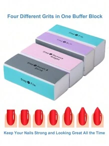 4 Way Nail Buffer Block (12 Pcs), Nail Shine Buffers Blocks Files For Natural And Acrylic Nails Smoother Buffing Block Polisher Fingernail File Buffer Buffing Shinning,Nail Supplies,Nail Tools,Nail Art Tools,Back To School,Nails,Nail Tools For Press On Nails - Multicolor - View 2