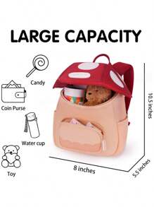 Mochila pequeña y linda con diseño de hongos, ideal para bebés - Multicolor - Ver 3