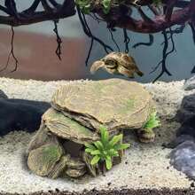 1 Pc Random Color And Style Reptile Aquarium Decor Resin Crafted Fake Basking Turtle Platform