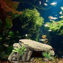 1 Pc Random Color And Style Reptile Aquarium Decor Resin Crafted Fake Basking Turtle Platform