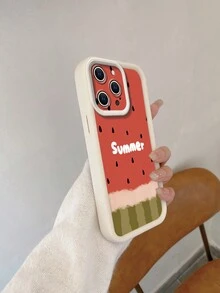 1 件个性化夏季西瓜系列米色砂岩手机壳适用于 Apple///Redmi/Infinix/Vivo - 米色 - 查看 4