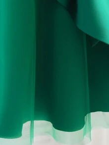 女婴绿色蝴蝶结薄纱圣诞优雅派对礼服，公主裙，适合宝宝生日派对、宴会、晚宴、感恩节派对、婚礼花童装 - 墨綠色 - 查看 5