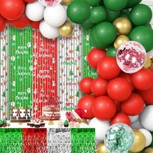 圣诞气球拱门套件，红色、绿色、白色、金色装饰气球，适用于圣诞节活动装饰、生日派对装饰、婚礼装饰、新年装饰、节日庆祝装饰、冬季室内外房间装饰用品 - 彩色 - 查看 3