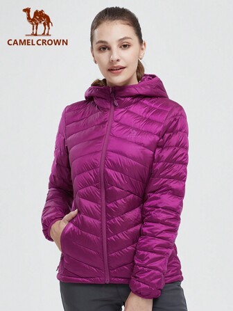 CAMEL CROWN Manteau doudoune femme matelassé, léger, col montant, zippé, alternative à la doudoune, chaud pour l'hiver