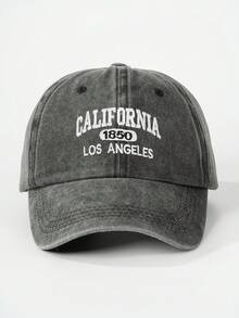 1 件水洗加利福尼亚 1850 洛杉矶刺绣棒球帽，可调节户外防紫外线休闲帽，适合旅行、海滩、度假、年轻人的 Y2K 风格 - 刺繡 - 查看 4