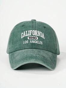 1 件水洗加利福尼亚 1850 洛杉矶刺绣棒球帽，可调节户外防紫外线休闲帽，适合旅行、海滩、度假、年轻人的 Y2K 风格 - 刺繡 - 查看 7