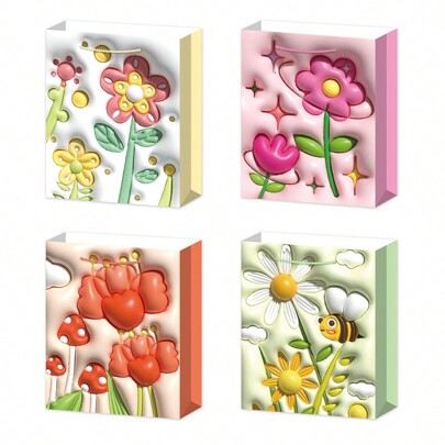 1 conjunto (12 unidades/pacote, 3 unidades por design) sacolas para presentes de Natal, sacolas para presentes de Natal reutilizáveis, sacolas para presentes de papel com alças e estampas de Natal, sacolas para presentes de Natal, sacolas para presentes de feriado, sacolas para presentes de Natal, sacolas para lembrancinhas