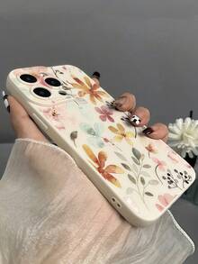 1 Ốp điện thoại TPU bảo vệ toàn bộ máy ảnh họa tiết hoa tối giản cổ điển màu trắng tương thích với iPhone - Xem 2