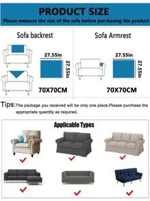 1pc Flannel Sofa Cover, Warm, Non-Slip, Soft & Thick Sofa Pad, Winter - Black - View 3