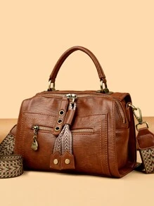 KAIDIFEINIROO 正品柔软 PU 皮革女式手提包复古单肩托特包奢华设计师女士大容量钱包包手提包