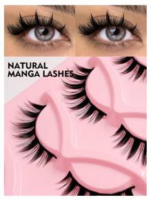 5 Pairs Manga Lashes Cat Eye Style 3D Lashes Dramatic Soft Cross Wispy Reusable Eyelash Extensions Fox Eye Lashes Suitable For Party