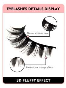 5 Pairs Manga Lashes Cat Eye Style 3D Lashes Dramatic Soft Cross Wispy Reusable Eyelash Extensions Fox Eye Lashes Suitable For Party