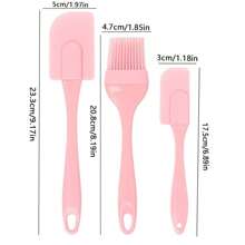 Cream Silicone Scraper 3PCS/Set DIY Bread Cake Butter Spatula Mixer Oil Brush Non-Stick Baking Brush Kitchen Baking Tools - Multicolor - View 9