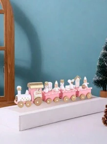 一件造型奇趣的木制火车装饰品 - 可爱的展示柜摆件、餐桌中心装饰、家居装饰、送给亲朋好友的手工木制礼物、家居DIY工艺品、无需用电装饰。注意:纯手工制品,部分细节与图片略有差异。 - 彩色 - 查看 29