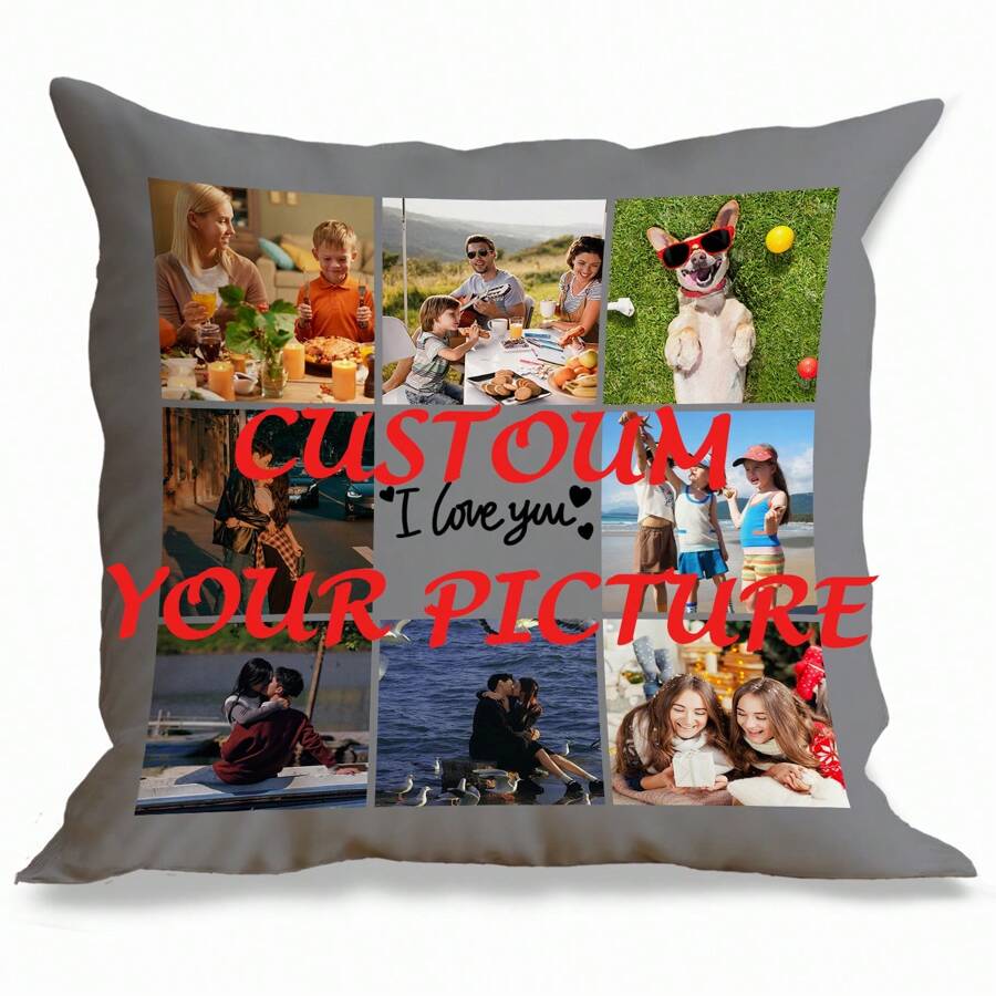 1 Vỏ gối in ảnh tùy chỉnh đơn, được thiết kế riêng cho vỏ gối của gia đình, trang trí nhà tùy chỉnh DIY, quà tặng tinh tế, ấm áp và hài hòa cho không khí gia đình vào các ngày kỷ niệm Thích hợp cho Ngày lễ tình nhân, Ngày của mẹ, Ngày của cha, Lễ tạ ơn, Gối đầu giường, Đệm ghế sofa, Tựa đầu ô tô, Vỏ gối văn phòng, Cho ghế sofa tân gia, Giường, Xe hơi, Phòng trà, Phòng ngủ, Phòng khách - Tùy chỉnh câu đố màu xám - Xem 1