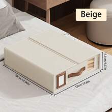 1 Pack Bed Sheet Organizers, Storage Bins With PU Leather Handle, Foldable Sheet Organizer For Linen Closet, Sheets Set Folder Keeper With Window XL (Queen & King Size) Organizing Bedding Container, Blanket Storage Bedroom, Organizer, Home Storage, White T Shirt Women, Black Pants Women, Ladies Winter Clothes, Dress,