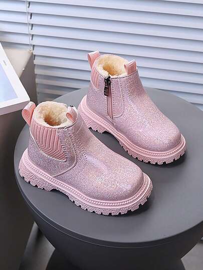 Infant/Toddler Fashion Boots, Outdoor Fluffy Lined Boots For Baby