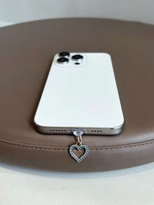 1 cái phích cắm chống bụi cổng sạc điện thoại hình trái tim, thiết kế rỗng bằng đá Rhinestone mạ điện, tương thích với iPhone có cổng Lightning và điện thoại Android có cổng Type C - Nhiều màu - Xem 11