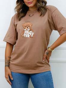 Be Happy Oversized Women's Blouse - C18 - Màu Khaki - Xem 3