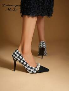 [Guru.Lu] Giày cao gót da bóng sang trọng màu đen thanh lịch, giày sandal hở gót hở mũi gợi cảm, giày dự tiệc cocktail nữ tính, hàng mới về mùa xuân/hè - màu đen - Xem 5