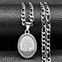 Christian Jesus Cross Gold/Silver Color Pendant Necklace Stainless Steel Crystal Men's Chain Master Prayer Cross Necklace Jewelry Christmas New Year Valentine's Day Holiday Gift - Necklace - View 8