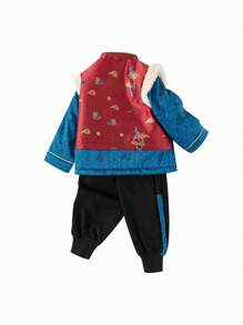 Balabala 男孩和女孩两件套新中国风2024新年服装 - 藍紅色 - 查看 5