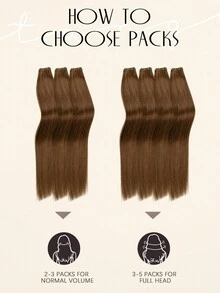 Genius Weft Hair Extensions Human Hair Sew In Hair Extensions Color 6 Chestnut Brown 50g Straight Human Hair Bundles Hand Tied Genius Weft Sew In Human Hair Extensions - S6 - View 7