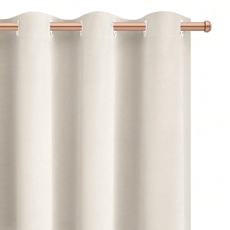 Rèm nhung trên lỗ kim loại màu bạc, cản sáng 1 chiếc, chất liệu nhung mịn và mềm mại, trang trí cửa sổ lý tưởng cho phòng ngủ, phòng ăn, nhà bếp, phòng khách, văn phòng, khách sạn, thiết kế nội thất hiện đại, phong cách quyến rũ tối giản, Boho, phù hợp cho bốn mùa. Thay đổi nội thất của bạn! - Màu trắng kem - Xem 1