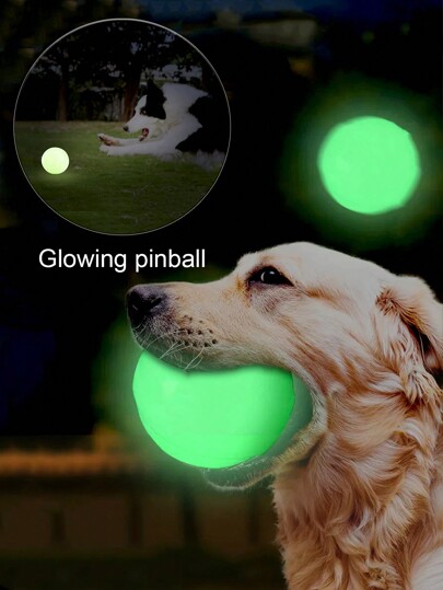 Jumping Balls That Glow At Night, Dog Pet Balls, Toy Balls That Are Bite Resistant, Large, Medium, And Small Dog Grinding And Training Toy Balls (The Product Is An Elastic Ball That Does Not Emit Light Itself.