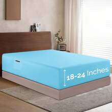Elegant Comfort Luxury 1pc Extra Deep 18-24 Inch Deep Pocket Fitted Sheet - All Around Elastic Bedding Mattress Covers With Deep Pocket Up To 24 Inch And Double Sided Storage Pockets, Ultra Soft Machine Washable Luxury 1-Piece Bed Fitted Sheet - Fade And Wrinkle Resistant Premium Hotel Quality Twin/Full/Queen/King/Cal King Fitted Sheet, Christmas Decorations Gifts, Cozy Winter Styles, Bright Shades - Hồng - Xem 2
