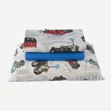 2-Piece Single Bed Sheet Set For Boys/Children, 100% Soft Cotton Mesh - Máy kéo - Xem 2