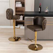 Furniture,Swivel Barstools Adjusatble Seat Height, Modern PU Upholstered Bar Stools With The Whole Back Tufted, For Home Pub And Kitchen Island