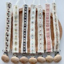 1 chiếc kẹp núm vú giả thêu hoa cổ điển cho bé - Dây chuyền núm vú giả thêu - Xem 7