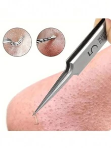 1/2/3 件 5 号超细黑头去除镊子，美容院面部护理工具、包、收纳包、收纳袋