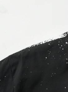 Men's Lightweight Casual Zip-Up Jacket With Abstract Allover Print, Suitable For Spring And Autumn - Black - View 4