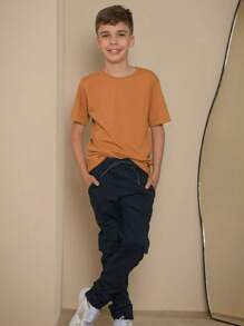 Boys' Youth Cargo Jogger Jeans - 黑色 - 查看 3