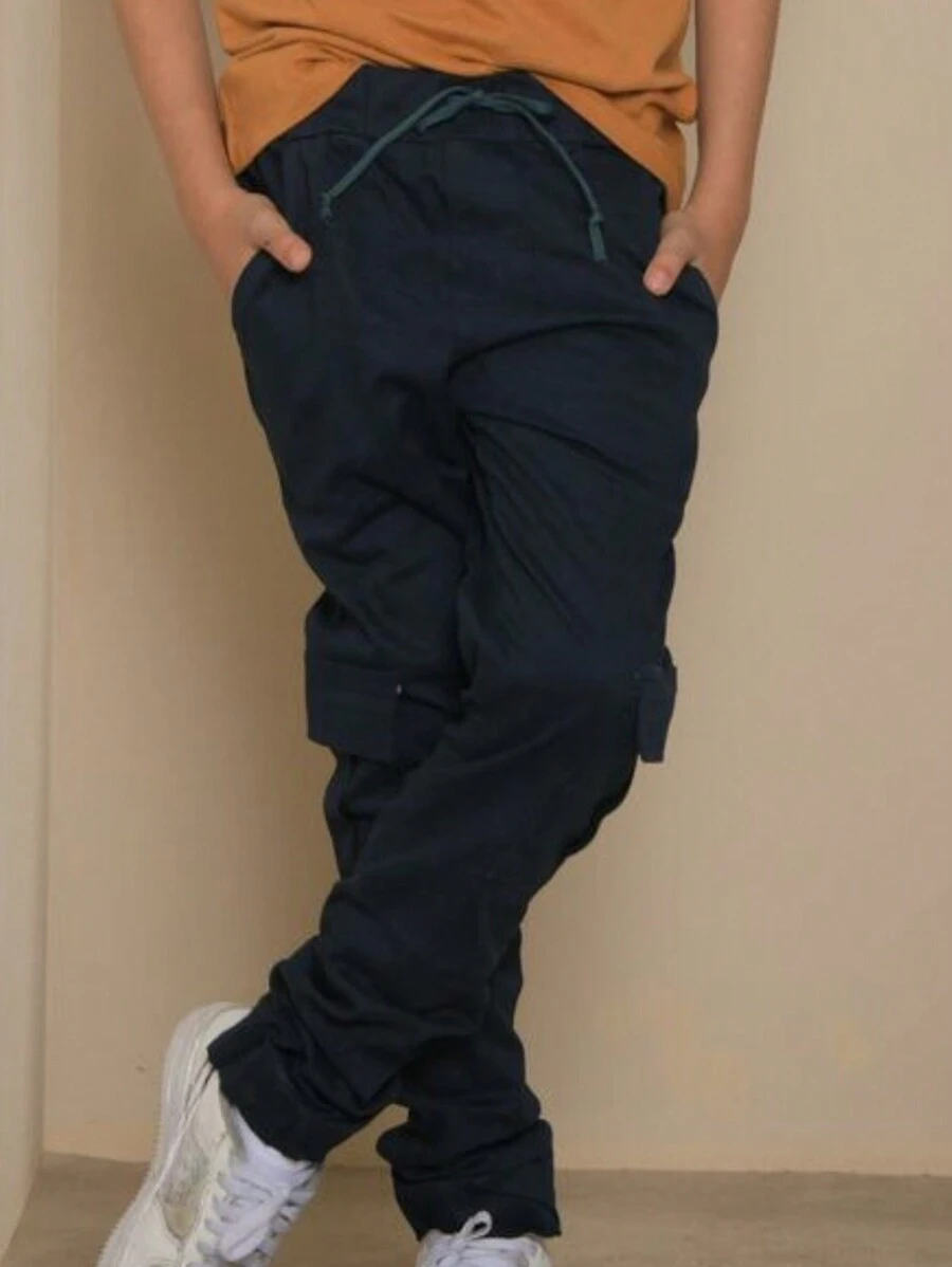 Boys' Youth Cargo Jogger Jeans - 黑色 - 查看 1