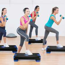 ACTIVE FOREVER Steppers For Exercise , Aerobic Step Board And Height Adjustable, Non-Slip Fitness Stepper Equipment For Exercise Workout Home Office - 68cm-兩層-藍色 - 查看 7