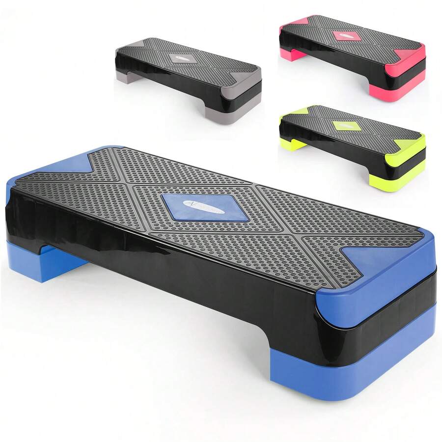 ACTIVE FOREVER Steppers For Exercise , Aerobic Step Board And Height Adjustable, Non-Slip Fitness Stepper Equipment For Exercise Workout Home Office - 68cm-兩層-藍色 - 查看 1