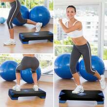 ACTIVE FOREVER Steppers For Exercise , Aerobic Step Board And Height Adjustable, Non-Slip Fitness Stepper Equipment For Exercise Workout Home Office - 68cm-兩層-藍色 - 查看 6