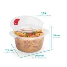 Kit 2 Units Casserole For Microwave Freezer Gourmet 1.5 L / 850ml Pink Nitron - 玫紅色 - 查看 4